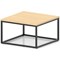 Impulse 800mm Square Coffee Table With Metal Frame Maple Top Black Leg