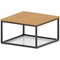 Impulse 800mm Square Coffee Table With Metal Frame Oak Top Black Leg
