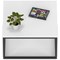 Impulse 800mm Square Coffee Table With Metal Frame White Top Black Leg