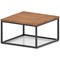 Impulse 800mm Square Coffee Table With Metal Frame Walnut Top Black Leg