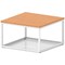 Impulse 800mm Square Coffee Table With Metal Frame Beech Top White Leg