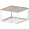 Impulse 800mm Square Coffee Table With Metal Frame Grey Oak Top White Leg