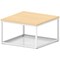 Impulse 800mm Square Coffee Table With Metal Frame Maple Top White Leg