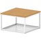 Impulse 800mm Square Coffee Table With Metal Frame Oak Top White Leg