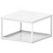 Impulse 800mm Square Coffee Table With Metal Frame White Top White Leg