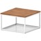 Impulse 800mm Square Coffee Table With Metal Frame Walnut Top White Leg