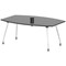 High Gloss Volta 1800mm Writable Boardroom Table With Pop-up Power Module Black Top
