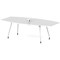 High Gloss Volta 2400mm Writable Boardroom Table With Pop-up Power Module White Top