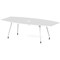 High Gloss Volta 2400mm Writable Boardroom Table With Pop-up Power Module White Top