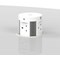 High Gloss Volta 2400mm Writable Boardroom Table With Pop-up Power Module White Top
