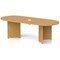 Impulse Volta 2400mm Boardroom Table With White Pop-up Power Module Oak Top Arrowhead Leg