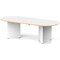 Impulse Volta 2400mm Boardroom Table With White Pop-up Power Module White Top With Natural Wood Edge Arrowhead Leg