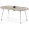 Impulse Volta 1800mm Boardroom Table With Pop-up Power Module With Silver Leg Frame Grey Oak Top