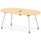 Impulse Volta 1800mm Boardroom Table With Pop-up Power Module With Silver Leg Frame Maple Top
