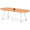 Impulse Volta 2400mm Boardroom Table With Pop-up Power Module With Silver Leg Frame Beech Top
