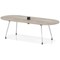 Impulse Volta 2400mm Boardroom Table With Pop-up Power Module With Silver Leg Frame Grey Oak Top