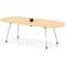 Impulse Volta 2400mm Boardroom Table With Pop-up Power Module With Silver Leg Frame Maple Top