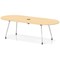 Impulse Volta 2400mm Boardroom Table With Pop-up Power Module With Silver Leg Frame Maple Top