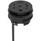 Volta Round 80mm Power Unit Module 1xSocket (3.15A Fuse) / 1xUSBa & 2xUSBc (45w shared)/ 1xHDMI (1.4)/ 1xCAT 6Data Port - Black with 2metre Mains Lead
