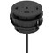 Volta Round 80mm Power Unit Module 1xSocket (3.15A Fuse) / 1xUSBa & 2xUSBc (45w shared)/ 1xHDMI (1.4)/ 1xCAT 6Data Port - Black with 2metre Mains Lead