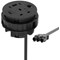 Volta Round 80mm Power Unit Module 1xSocket (3.15A Fuse) / 1xUSBa & 2xUSBc (45w shared)/ 1xHDMI (1.4)/ 1xCAT 6Data Port - Black with 2metre Mains Lead