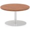 Italia Poseur Round Table, 600mm Diameter, 475mm High, Walnut