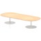 Italia Poseur Oval Table, W2400 x D1000 x H475mm, Maple