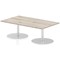 Italia Poseur Rectangular Table, W1400 x D800 x H475mm, Grey Oak