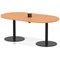 Italia Volta 1800mm Poseur Boardroom Table With Pop-up Power Module Beech Top 720mm High Black Leg