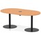Italia Volta 1800mm Poseur Boardroom Table With Pop-up Power Module Beech Top 720mm High Black Leg