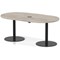 Italia Volta 1800mm Poseur Boardroom Table With Pop-up Power Module Grey Oak Top 720mm High Black Leg