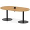 Italia Volta 1800mm Poseur Boardroom Table With Pop-up Power Module Oak Top 720mm High Black Leg