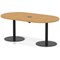 Italia Volta 1800mm Poseur Boardroom Table With Pop-up Power Module Oak Top 720mm High Black Leg