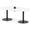 Italia Volta 1800mm Poseur Boardroom Table With Pop-up Power Module White Top 720mm High Black Leg