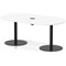 Italia Volta 1800mm Poseur Boardroom Table With Pop-up Power Module White Top 720mm High Black Leg