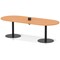 Italia Volta 2400mm Poseur Boardroom Table With Pop-up Power Module Beech Top 720mm High Black Leg