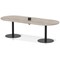 Italia Volta 2400mm Poseur Boardroom Table With Pop-up Power Module Grey Oak Top 720mm High Black Leg