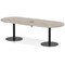 Italia Volta 2400mm Poseur Boardroom Table With Pop-up Power Module Grey Oak Top 720mm High Black Leg