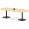 Italia Volta 2400mm Poseur Boardroom Table With Pop-up Power Module Maple Top 720mm High Black Leg
