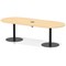Italia Volta 2400mm Poseur Boardroom Table With Pop-up Power Module Maple Top 720mm High Black Leg