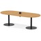 Italia Volta 2400mm Poseur Boardroom Table With Pop-up Power Module Oak Top 720mm High Black Leg