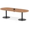 Italia Volta 2400mm Poseur Boardroom Table With Pop-up Power Module Walnut Top 720mm High Black Leg