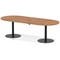 Italia Volta 2400mm Poseur Boardroom Table With Pop-up Power Module Walnut Top 720mm High Black Leg