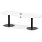 Italia Volta 2400mm Poseur Boardroom Table With Pop-up Power Module White Top 720mm High Black Leg