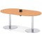 Italia Volta 1800mm Poseur Boardroom Table With Pop-up Power Module Beech Top 720mm High Silver Leg