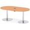 Italia Volta 1800mm Poseur Boardroom Table With Pop-up Power Module Beech Top 720mm High Silver Leg