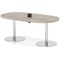 Italia Volta 1800mm Poseur Boardroom Table With Pop-up Power Module Grey Oak Top 720mm High Silver Leg