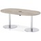 Italia Volta 1800mm Poseur Boardroom Table With Pop-up Power Module Grey Oak Top 720mm High Silver Leg