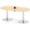 Italia Volta 1800mm Poseur Boardroom Table With Pop-up Power Module Maple Top 720mm High Silver Leg