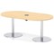 Italia Volta 1800mm Poseur Boardroom Table With Pop-up Power Module Maple Top 720mm High Silver Leg